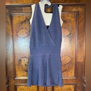 Nicholas Ribbed Knit Sweater Halter Mini Dress EUC